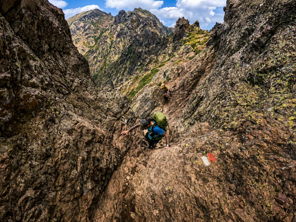 Passage rocheux technique du GR20