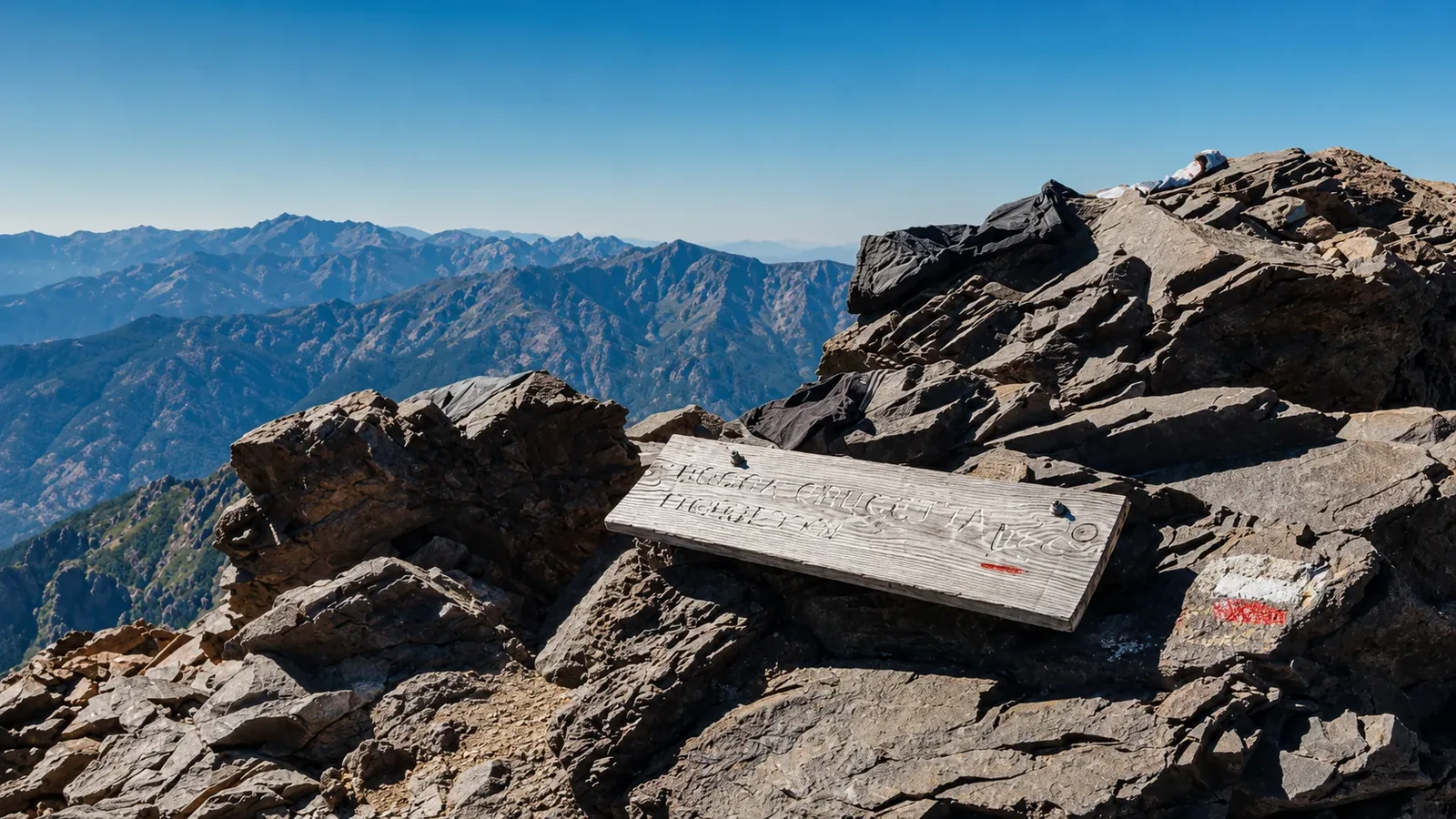 Panneau d'altitude au sommet · Jour 4